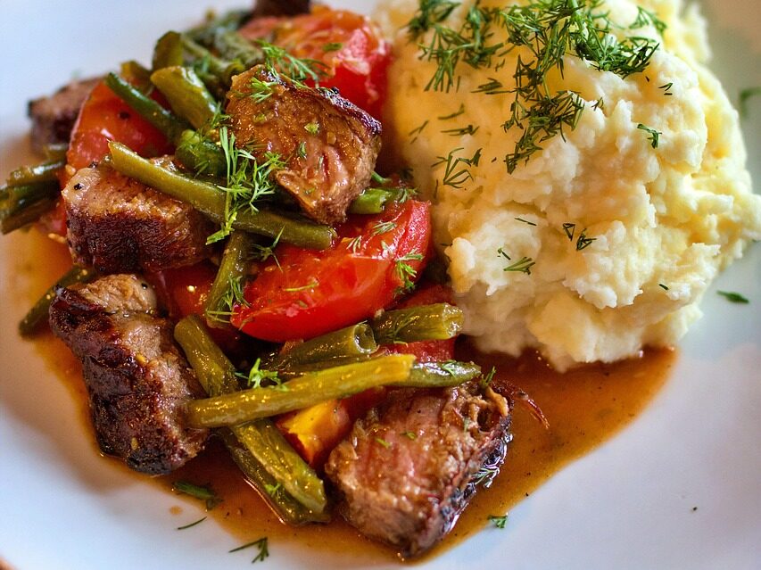 food, dinner, steak, mashed potatoes, potato, pizza, lunch, meal, delicious, restaurant, gourmet, table, eating, healthy, cuisine, fresh, salad, vegetarian, vegetables, nutrition, cooking, plate, dish, snack, brown pizza, brown dinner, mashed potatoes, mashed potatoes, mashed potatoes, mashed potatoes, mashed potatoes